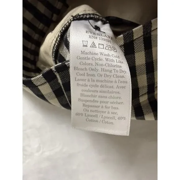 Everlane The Draper Pleated Pant In Buttersmooth Color Checkered Size 2S - Picture 10 of 14